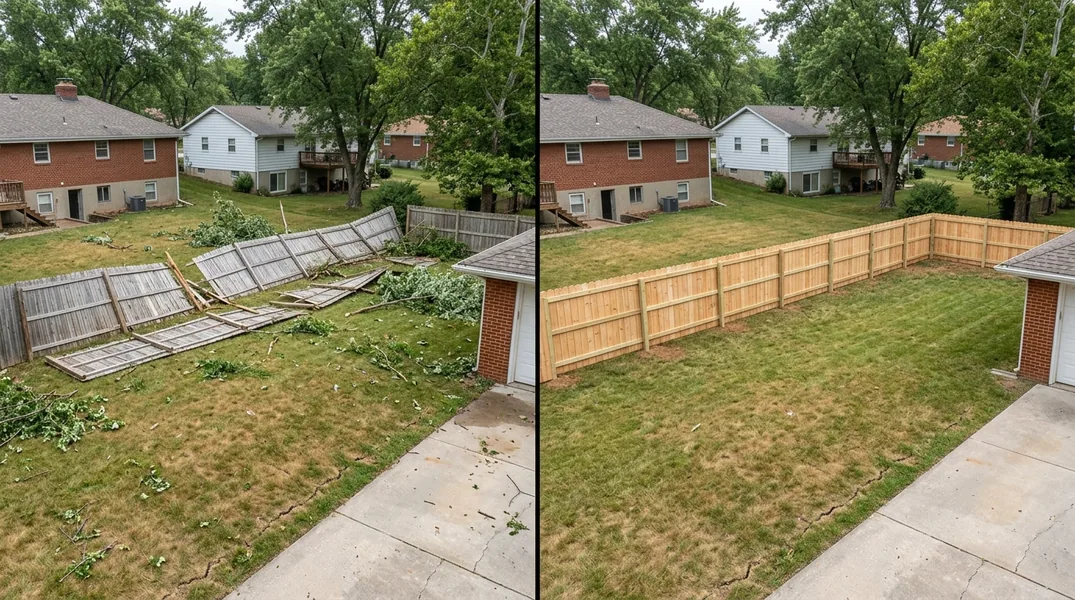 Storm Damage Fence Repair in Kansas City: Wind, Derechos and Insurance Claims